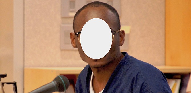 33-year-old Edozie. Divorce between Edozie and Jaynie's 67-year-old mom finalized in September. (Face obscured on judge's request.)