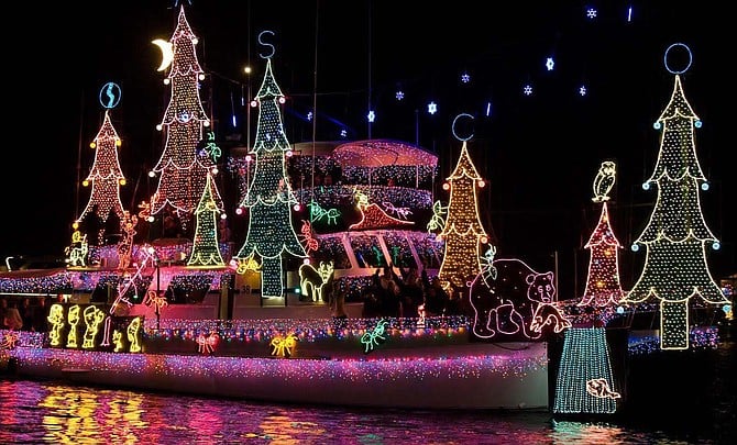 The Christmas light-boat parade resumed the next night.