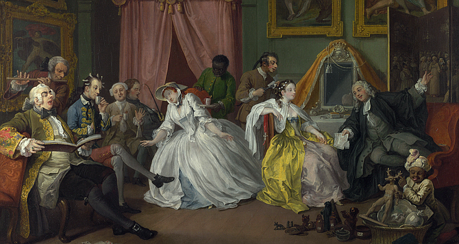 Hogarth's The Countess's Morning Levee (ca. 1744), the inspiration for the Marschallin's morning reception in Act I