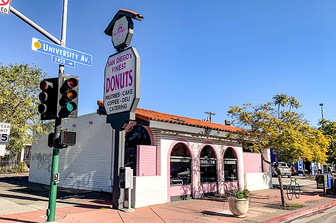 A pink donut shop long serving City Heights