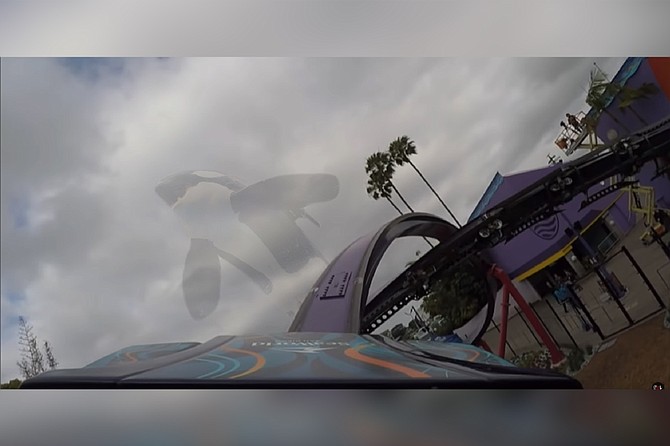 Killer whales can’t come back from the dead to haunt their captors — OR CAn they? A screenshot from a POV video posted to YouTube by one of the poor souls who had to be pried free from the Tidal Twister coaster by rescue workers.