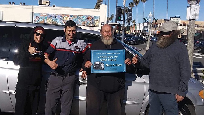 The Ocean Beach Town Council donated new tires for the van.