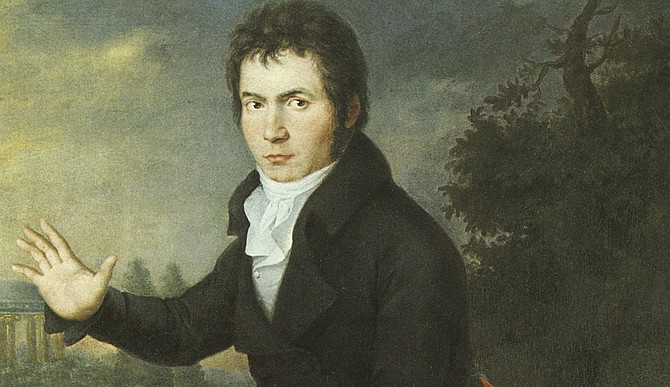 From Joseph Mahler's portrait of Beethoven (1804)