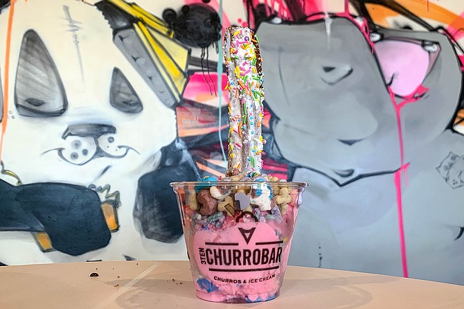 Called "Unicorn Oops," this ice cream treat makes churros more colorful than the Spanish intended.