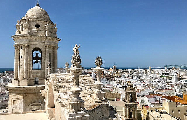Looking out over the city from the Catedral de Cádiz.