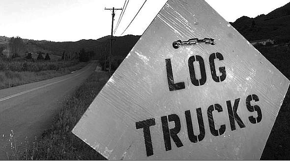 The trucks are hauling the wood west, down the hill to Santa Ysabel, then north on Highway 79 through Warner Springs and finally to the Corona Ranch sod farm on the east edge of Temecula.