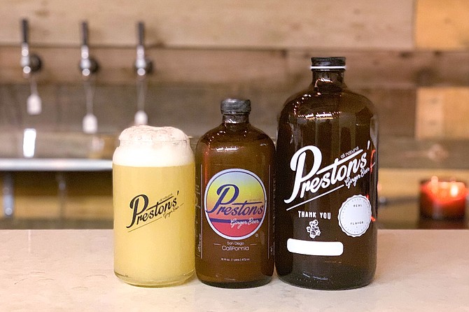 The Preston's Ginger beer taproom serves tasters, bottles, and growlers of non-alcoholic ginger brew.