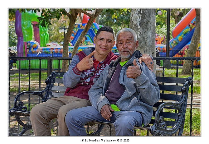 Son and Father 
In Teniente Guerrero park in downtown Tijuana,Baja California,Mexico