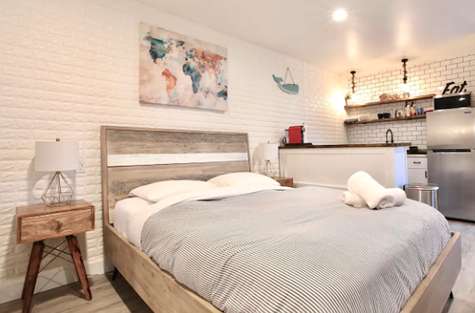 Pacific Beach studio for $49/night listed on Airbnb