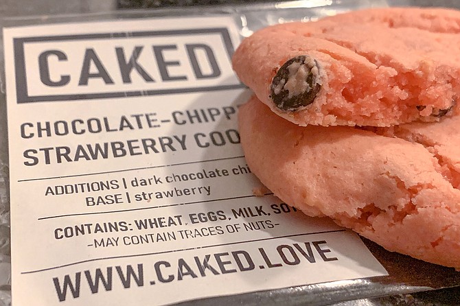 Chocolate chipped strawberry cookies from Caked