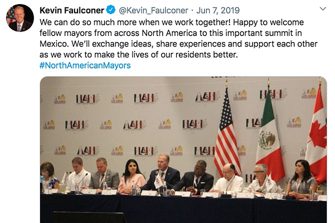 The Mexican government forked over $1170 to cover Kevin Faulconer’s June 2019 trip to Los Cabos for the North American Mayors’ Summit.