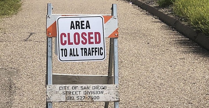 State Route 56, a 9.1 mile point-to-point trail running from Carmel Valley to I-15, is closed.