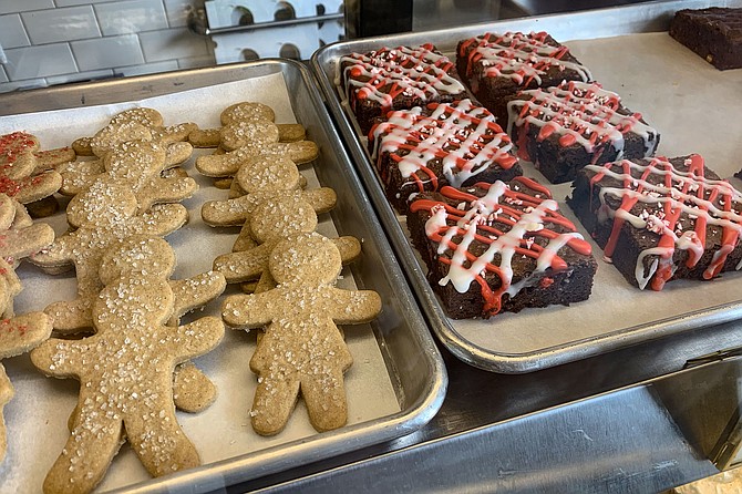 Candy cane brownies and ginger bread men, all gluten free