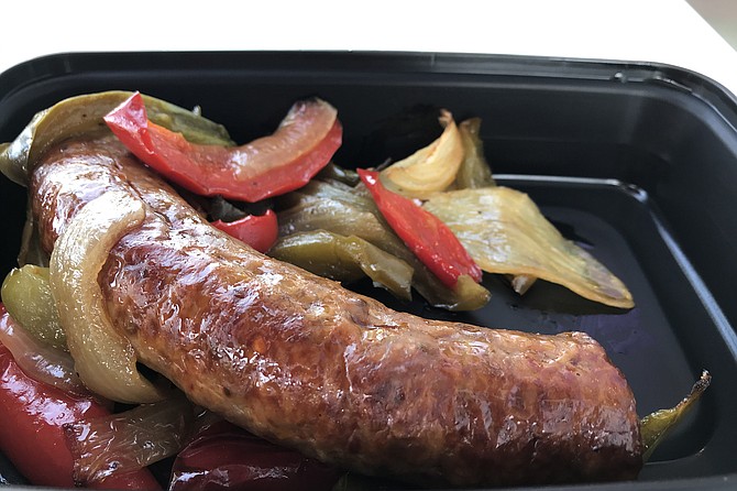 My Italian spicy sausage with roasted peppers