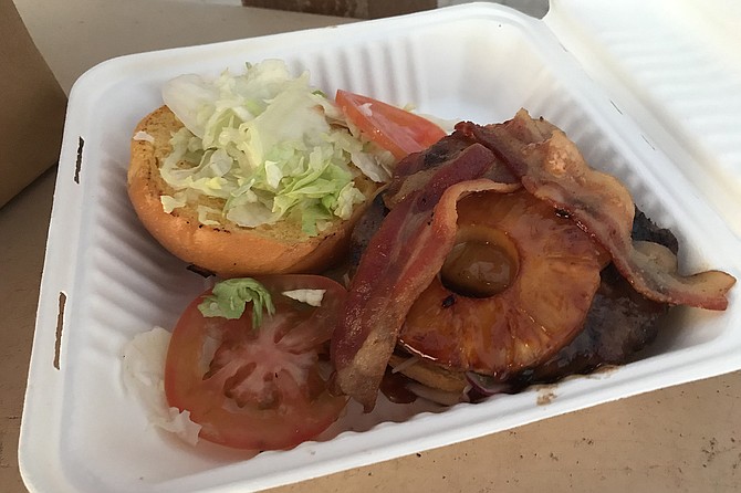 The Aloha burger to go. You should see - and taste - it assembled