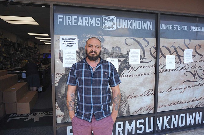 Demetrius Karras is the media manager at Firearms Unknown in Oceanside. Most people who enter the store according to Karras are “looking for something for the immediate situation and are not stockpiling weapons.”
