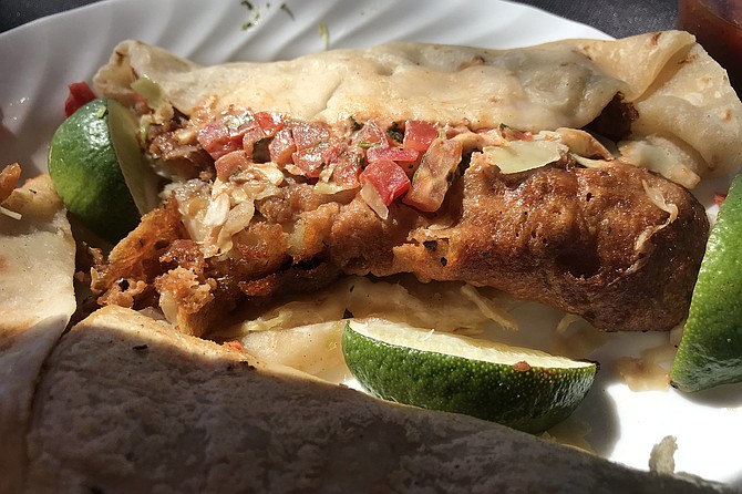 Fish taco: probably cod, definitely not tuna, tastes great