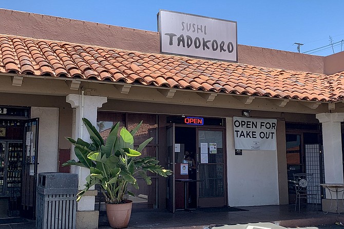 Sushi Tadokoro in Old Town, open for dine-in, but also encouraging take-out