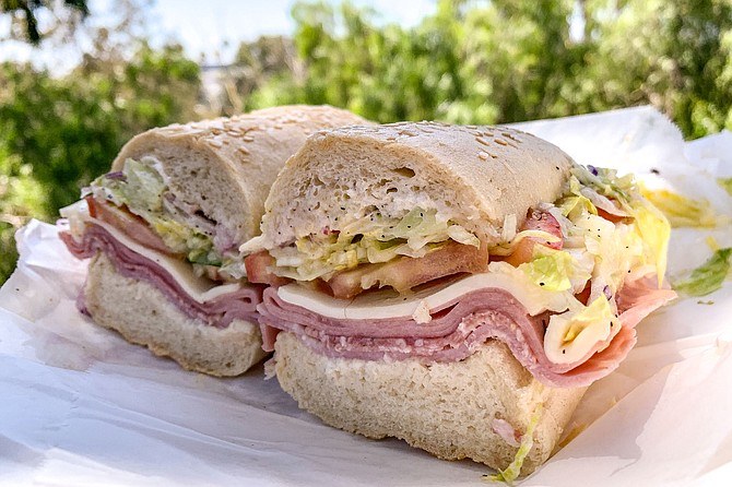 The "deluxe" Italian sub, served in the deli at Mona Lisa Italian Foods