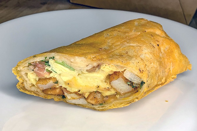 The Loco Lopez 'queso burro': a breakfast burrito enveloped in griddled cheese