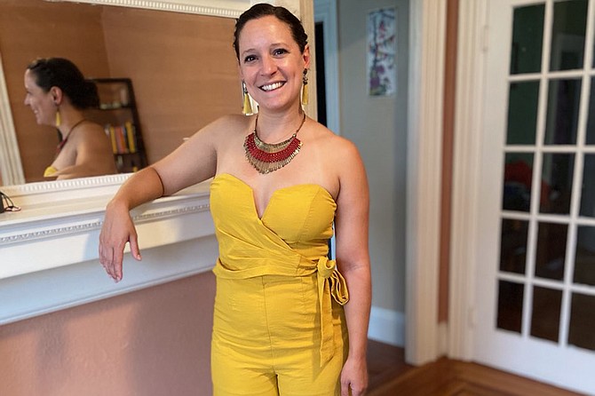Debbie dusted off a mustard yellow jumpsuit ensemble that she was saving for a wedding in wine country.