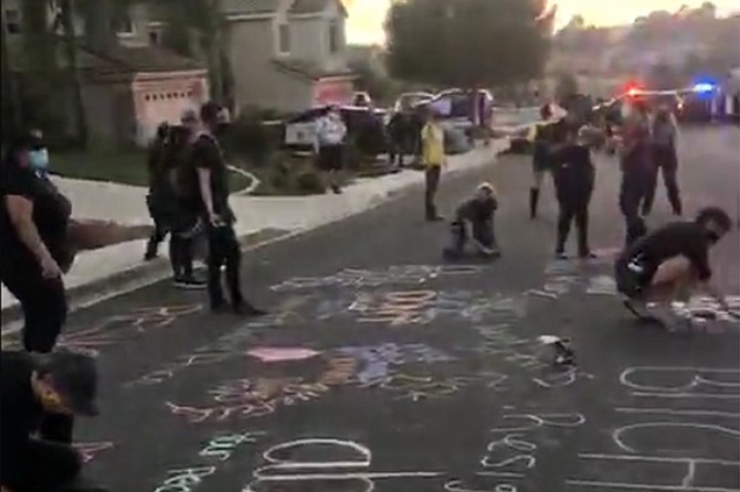 BLM protesters leave their mark in Poway.