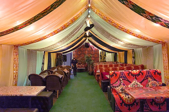 Inside the tent, a glimpse of the traditional, old Uzbek lifestyle