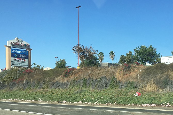 C’mon, California - a steady steam of garbage lined the 94 on Monday morning.
