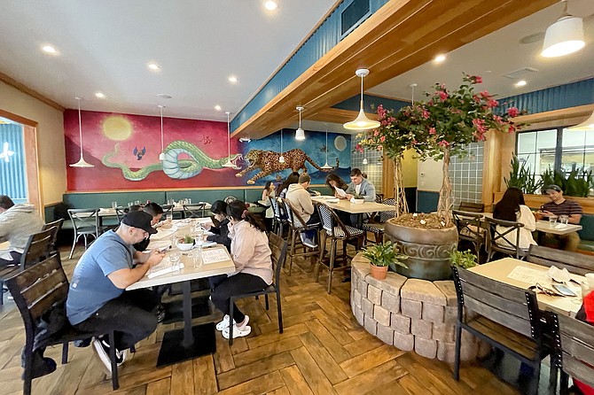 The indoor dining room at Cocina de Barrio — will indoor dining close this week?