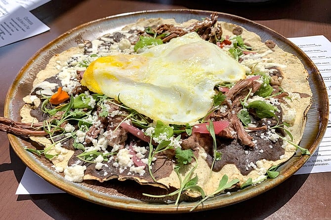 Photo: Breakfast tlayuda — . Oaxaca pizza — with eggs and birria | San  Diego Reader