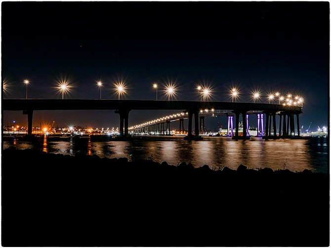 Bridge view from Coronado across San Diego Harbor