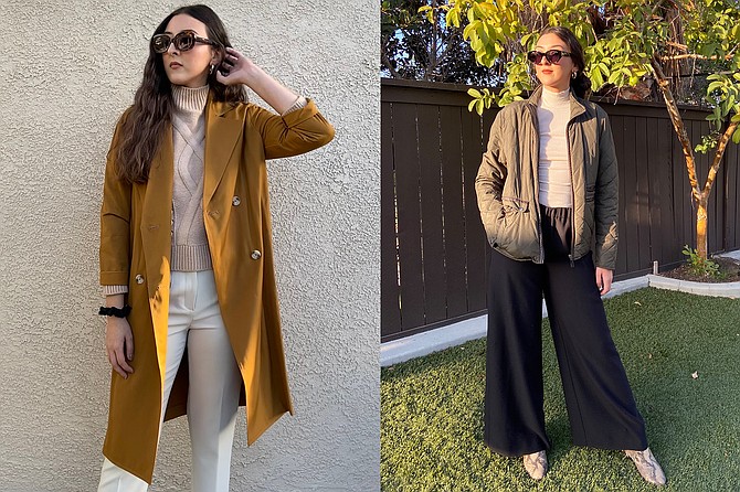 Left: The Staple: Mustard Trenchcoat; Right: The Boyfriend’s Jacket is from Zara