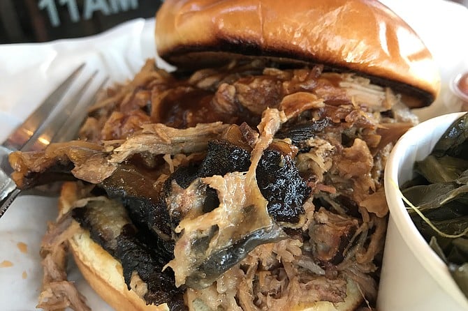 Pulled pork sandwich: enough meat? Oh yes.
