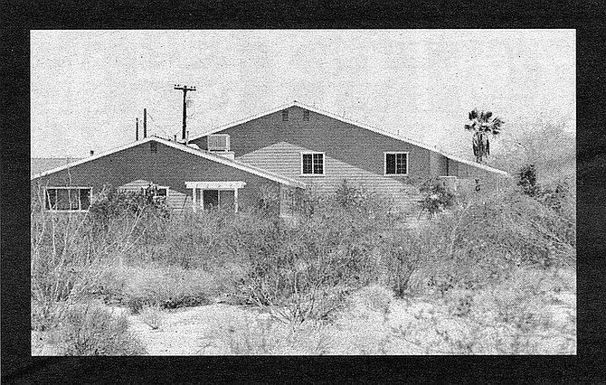 Ed III's house at the Borrego Air Ranch. Eric watched his father pace with the gun, waited for a safe moment to enter the house, and discovered the bodies on the kitchen floor.