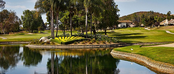 Shadowridge Golf Course. Shadowridge housing development sprawls atop the southern rim of Vista.