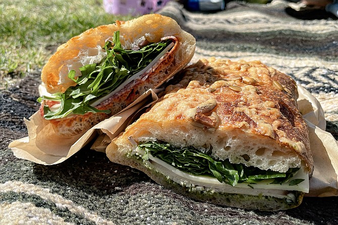 A pair of grab and go sandwiches from Prager Brothers Artisan Breads: perfect for a picnic