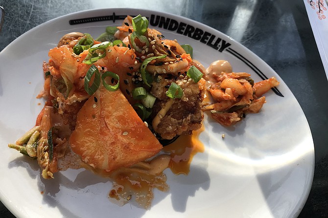 Somewhere in there, kimchi wings.