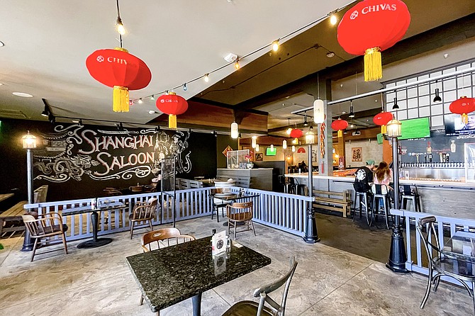 Shanghai Saloon features a full-service bar with craft beer, cocktails, and a huge assortment of whiskies.