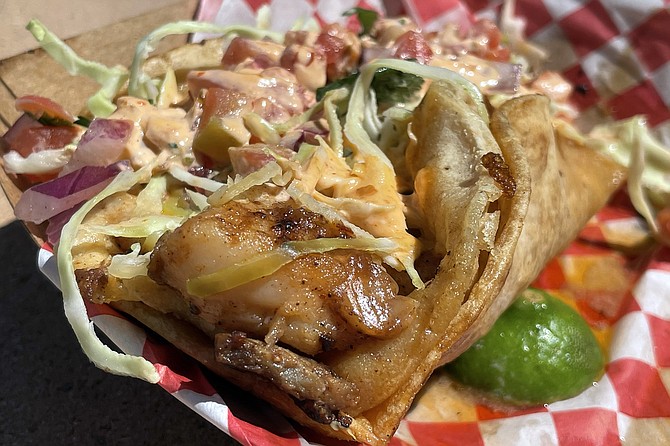 A chipotle grilled fish taco