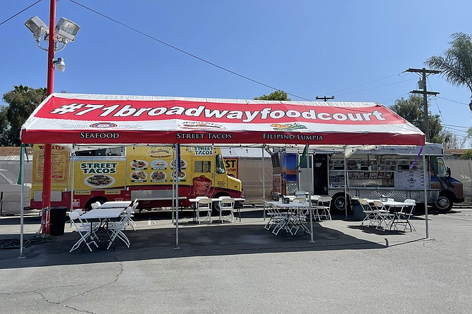 A food truck court assembled most days in Chula Vista