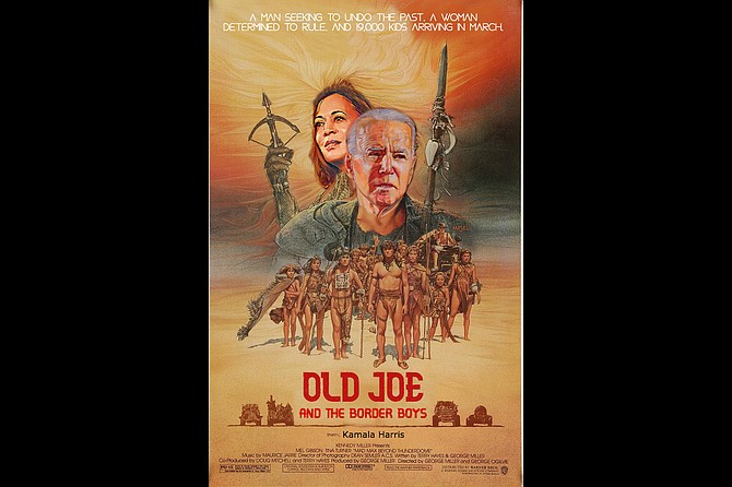 Press release from Progressive Pictures: “Old Joe and the Border Boys tells the thrilling story of 19,000 kids living in Central America who hear President Biden announce that he’s going to stop deportations for the first 100 days of his Presidency and cease expelling unaccompanied minors. They then decide to set off on a thrilling quest to reach the United States, braving many hardships along the way. But when arrive at the border, they find that getting there was only half the battle. Trapped in a plastic pod world with no end in sight, the kids learn their fate has been placed in the hands of Queen Kamala, a mysterious figure who never seems to appear, but who once promised to champion their cause. Will they make it out of plastic pod world before succumbing to the plague that threatens them all? Will they find their way to the dreamed-of paradise of Dacaville? You’ll have to watch it to find out!”