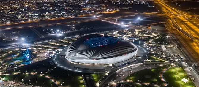 Al Janoub Stadium, Qatar. Some have faulted Qatar for the deaths of foreign workers connected to the country's World Cup buildout.