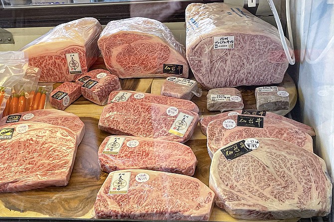 Unheard of marbling on the steaks inside Swagyu's glass butcher counter
