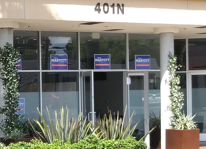 Brian Maryott Congressional campaign headquartered in same Oceanside complex as Chris Rodriguez mayoral campaign.