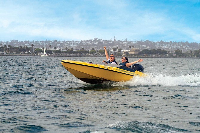San Diego Speed boat adventures sets you loose (after a lesson in safety) to zoom through the San Diego harbor.
