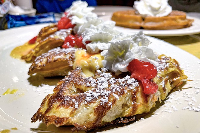 French toast made from waffles