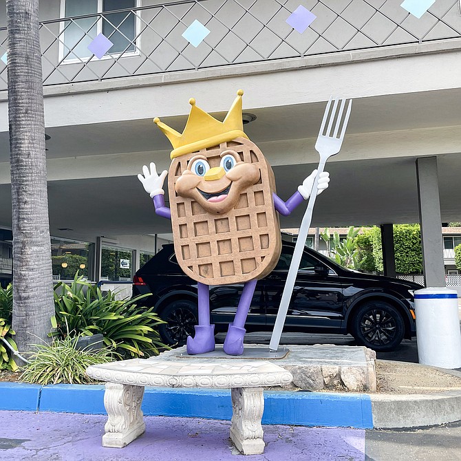 The Sir Wafflelot statue, a hit with young kids