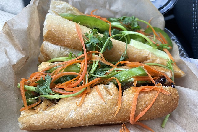 A sweet BBQ pork banh mi