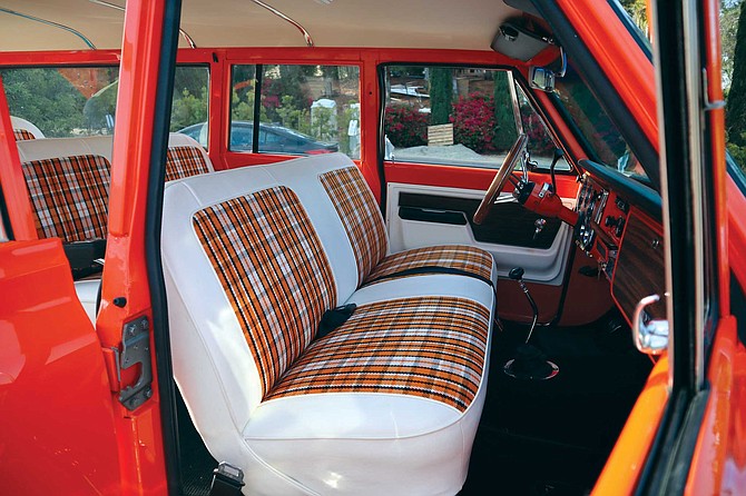 Dan Dorsey’s beautifully restored 1970 GMC Suburban.