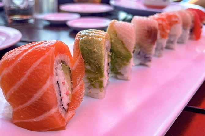 A rainbow roll from Konnichiwa Sushi